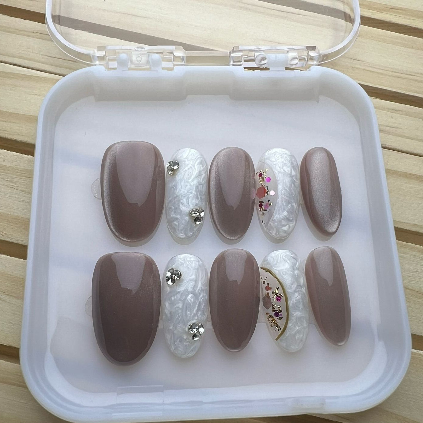 Press On Nails Round Oval Shape X0044-A