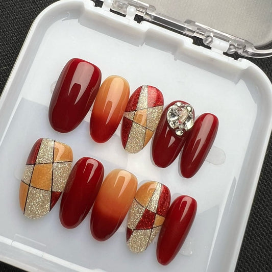 Press On Nails Round Oval Shape H0314-D