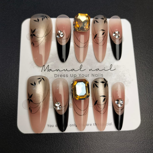 Y004 Press On Nails Oval Round Shape