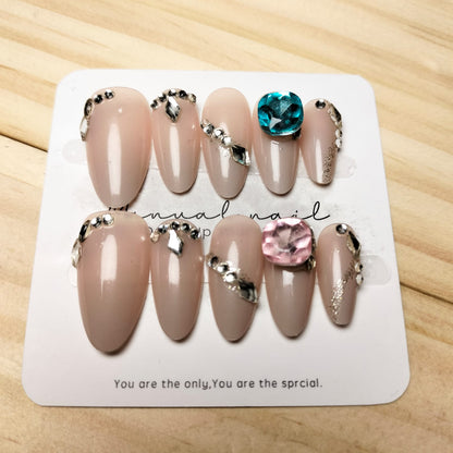 Y005 Press On Nails Oval Round Shape
