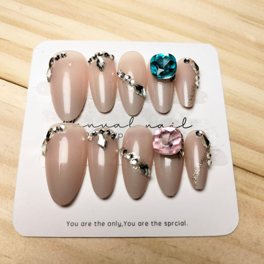 Y005 Press On Nails Oval Round Shape