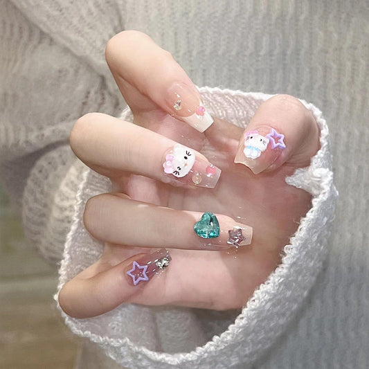 Y014 Press On Nails Long Coffin Shape
