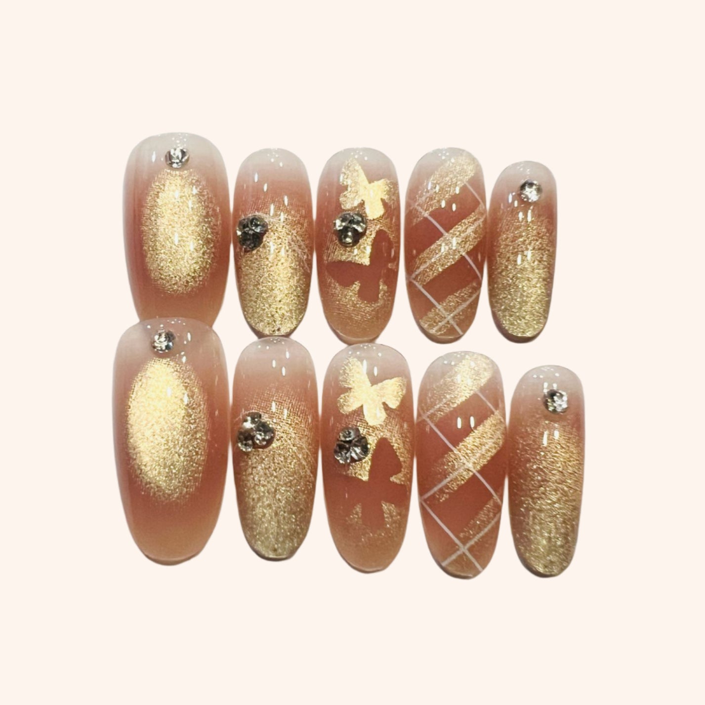 Y017 Press On Nails Round Oval Shape