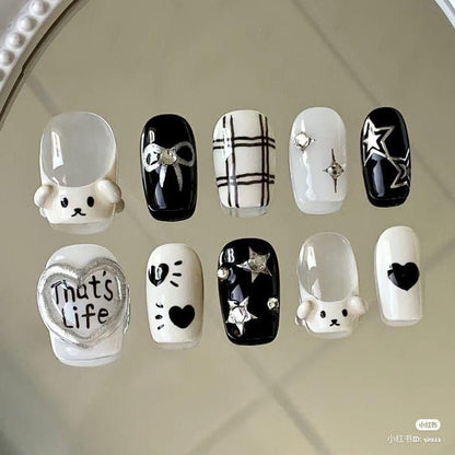 Y019 Press On Nails Square Coffin Shape