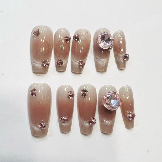 Y011 Press On Nails Long Coffin Shape