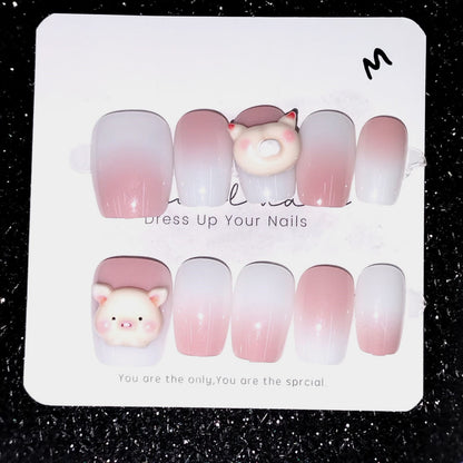 Z007 Press On Nails Square Coffin Shape