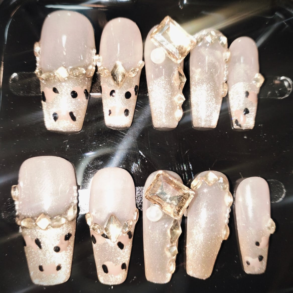 Press On Nail Coffin Shape Long Nails 10Pcs Mask Queen Nepal