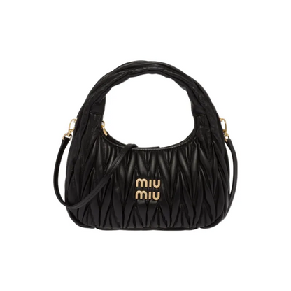 Miu Miu Wander Matelassé Soft Sheepskin Hobo Bag