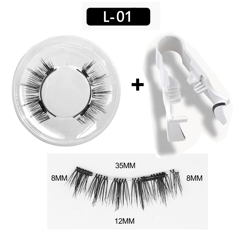 U-Shaped Magnetic False Eyelashes & Applicator Set - Mask Queen Nepal