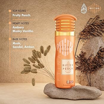 Al-Nuaim® Bitter Peach Deodorant Perfume Body Spray 200ml | Unisex Attar |