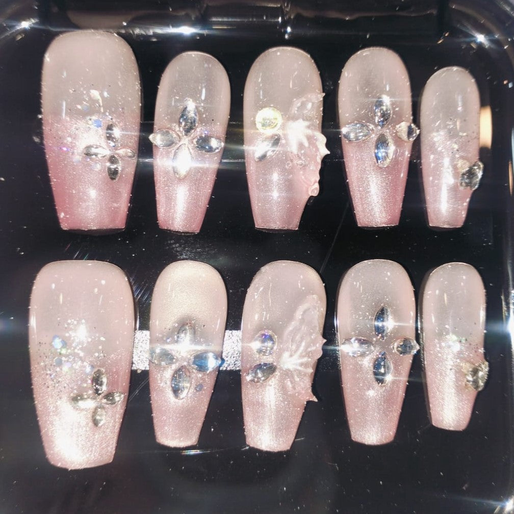 Press On Nail Long Coffin Nails Shape 10Pcs Mask Queen Nepal