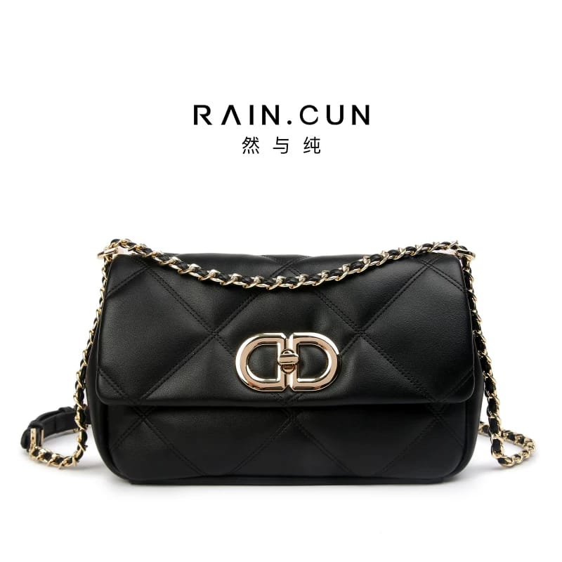 Black Leather Crossbody Women Bag
