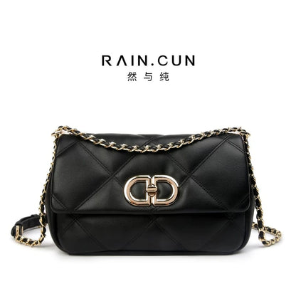 Black Leather Crossbody Women Bag