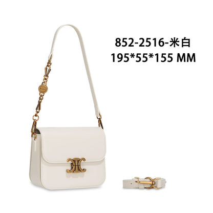 Celine Triomphe White Shoulder Bag