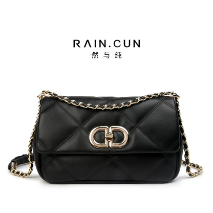 Woman's Quilted Genuine Leather Crossbody Bag