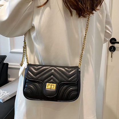 Woman's Leather Quilted Chain Crossbody Bag