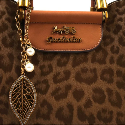 Womens Vintage Leopard Print Handbag