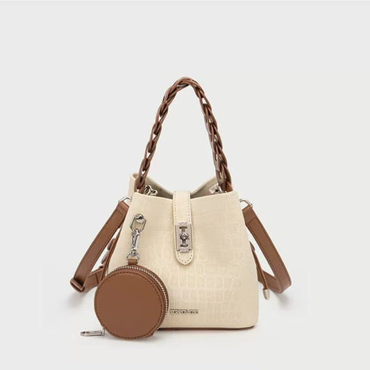 Handheld Bucket Girls Cream Bag