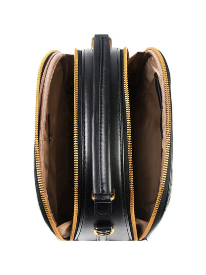 Classic Black Leather Crossbody bag