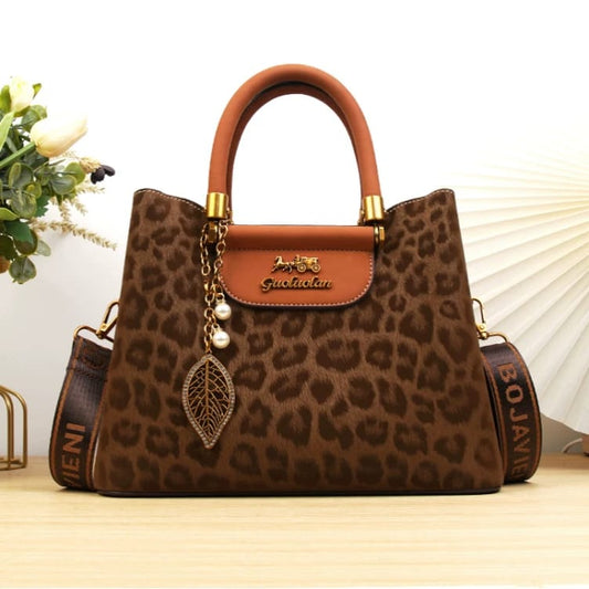 Womens Vintage Leopard Print Handbag