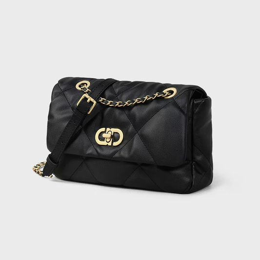 Woman's Quilted Genuine Leather Crossbody Bag