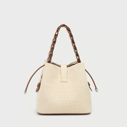 Handheld Bucket Girls Cream Bag