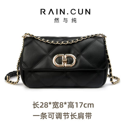 Black Leather Crossbody Women Bag