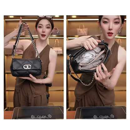 Black Leather Crossbody Women Bag