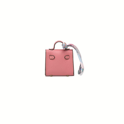 Top Grain Leather Mini Bag Charm Keyring