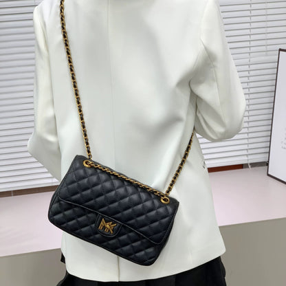 MK Black Leather Luxury Women Shoulder Bag